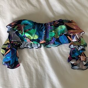 PilyQ ruffle bandeau bikini top.